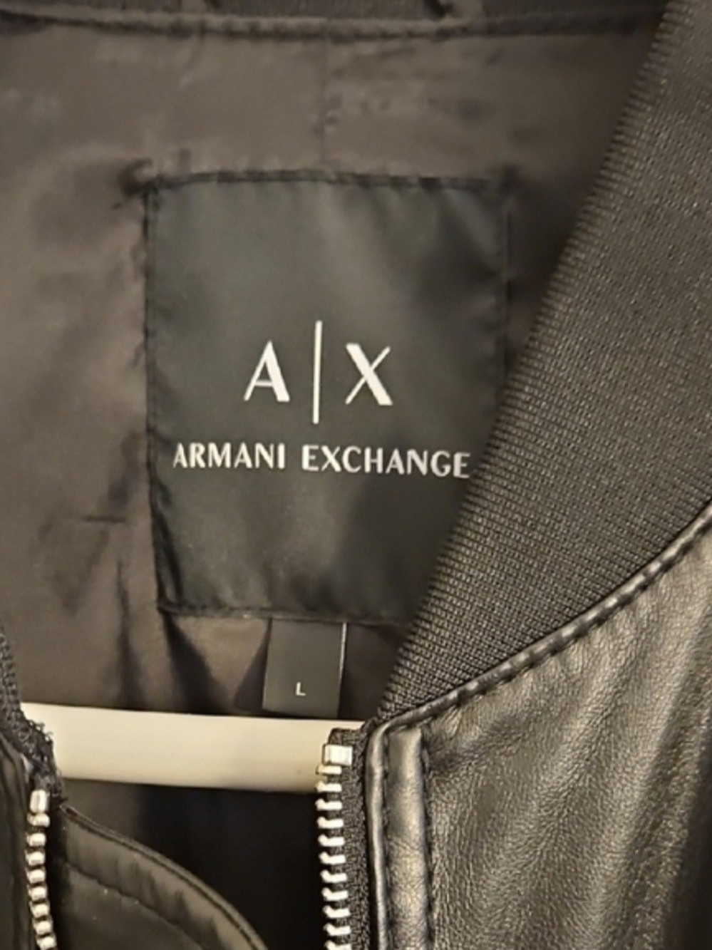 Armani Exchange Black Faux Leather Jacket